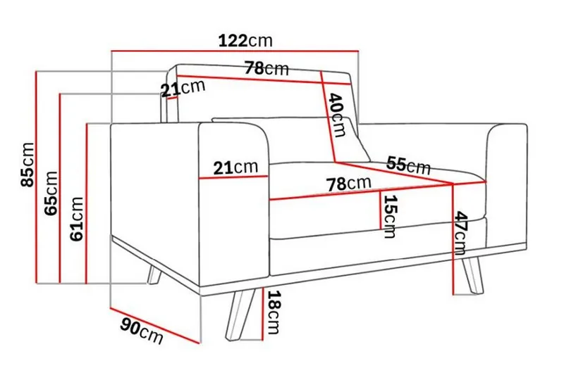 Copenhagen Nojatuoli Manchester - Harmaa - Huonekalut - Tuoli & nojatuoli - Nojatuoli & lepotuoli