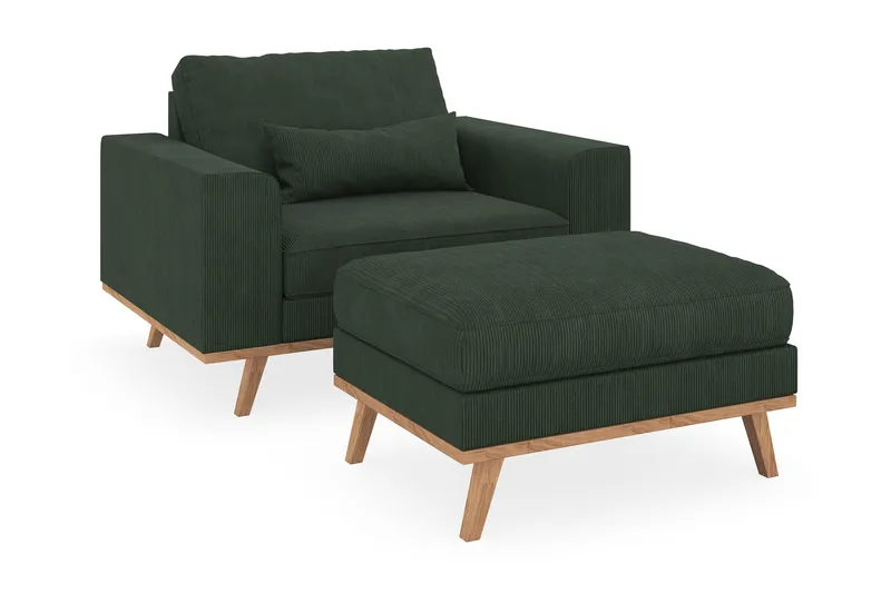 Copenhagen Nojatuoli rahilla - Tummanvihreä - Huonekalut - Tuoli & nojatuoli - Nojatuoli & lepotuoli - Nojatuoli rahilla