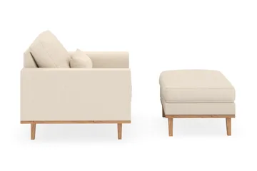 Copenhagen Nojatuoli rahilla - Vaalea beige - Huonekalut - Tuoli & nojatuoli - Nojatuoli & lepotuoli