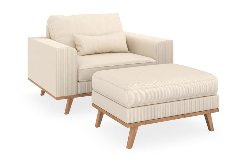 Copenhagen Nojatuoli rahilla - Vaalea beige - Huonekalut - Tuoli & nojatuoli - Nojatuoli & lepotuoli
