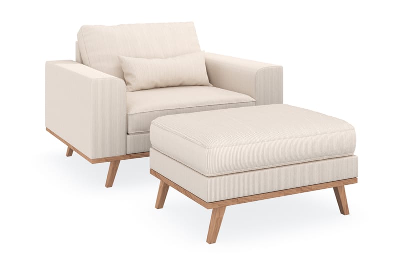 Copenhagen Nojatuoli rahilla - Vaalea beige - Huonekalut - Tuoli & nojatuoli - Nojatuoli & lepotuoli