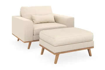 Copenhagen Nojatuoli rahilla - Vaalea beige - Huonekalut - Tuoli & nojatuoli - Nojatuoli & lepotuoli