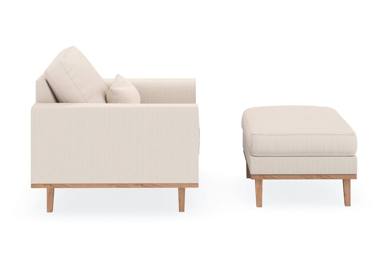 Copenhagen Nojatuoli rahilla - Vaalea beige - Huonekalut - Tuoli & nojatuoli - Nojatuoli & lepotuoli - Nojatuoli rahilla