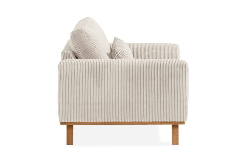 Copenhagen nojatuoli vakosamettia ja puujaloilla - Beige - Huonekalut - Tuoli & nojatuoli - Nojatuoli & lepotuoli