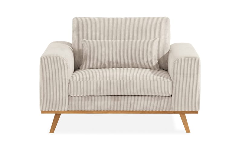 Copenhagen nojatuoli vakosamettia ja puujaloilla - Beige - Huonekalut - Tuoli & nojatuoli - Nojatuoli & lepotuoli