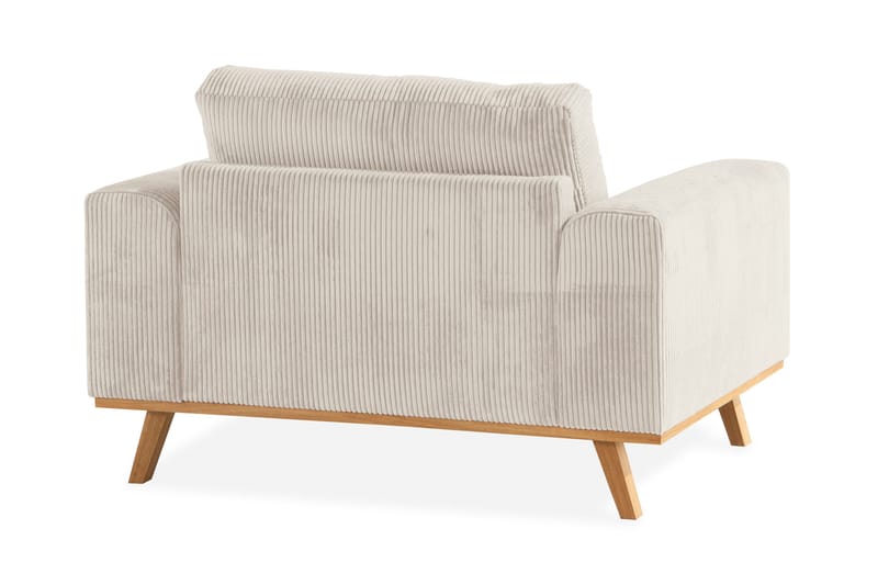 Copenhagen nojatuoli vakosamettia ja puujaloilla - Beige - Huonekalut - Tuoli & nojatuoli - Nojatuoli & lepotuoli
