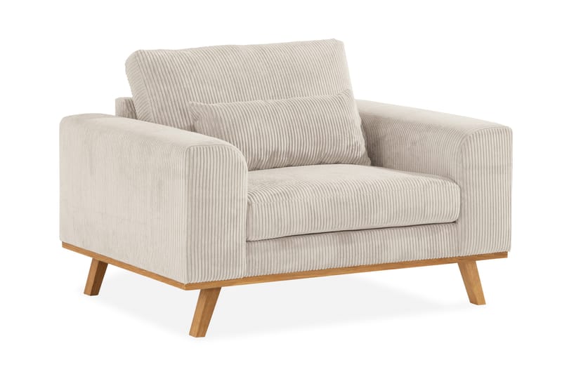 Copenhagen nojatuoli vakosamettia ja puujaloilla - Beige - Huonekalut - Tuoli & nojatuoli - Nojatuoli & lepotuoli