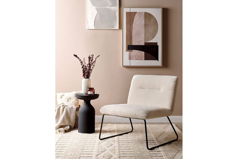 Nojatuoli Cotulla - Valkoinen, musta/Bouclé-kangas, Valkoinen, Musta/Bouclé - Huonekalut - Tuoli & nojatuoli - Nojatuoli & lepotuoli