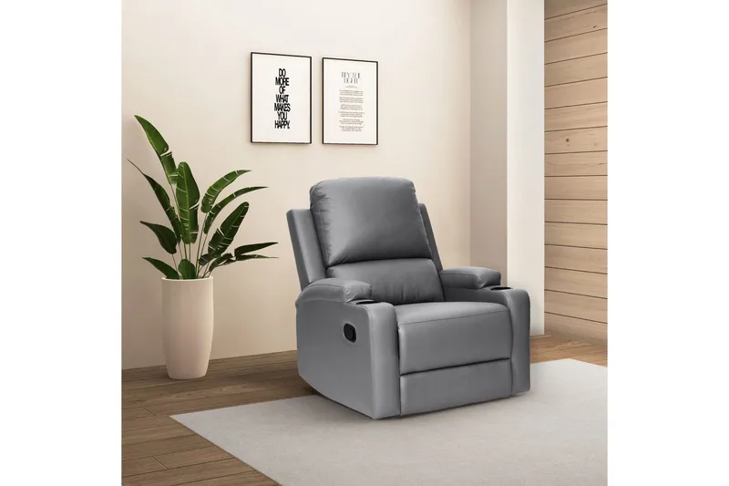 Dallas Lepotuoli - Harmaa - Huonekalut - Tuoli & nojatuoli - Nojatuoli & lepotuoli - Mekanismituoli