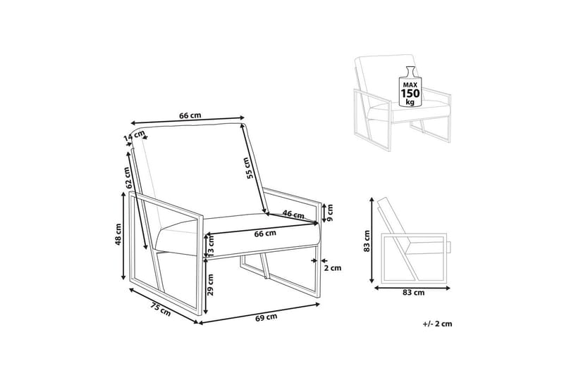 Nojatuoli Delary - Oranssi, musta - Huonekalut - Tuoli & nojatuoli - Nojatuoli & lepotuoli