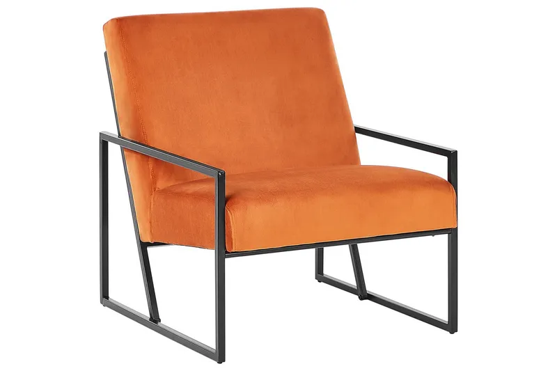 Nojatuoli Delary - Oranssi, musta - Huonekalut - Tuoli & nojatuoli - Nojatuoli & lepotuoli