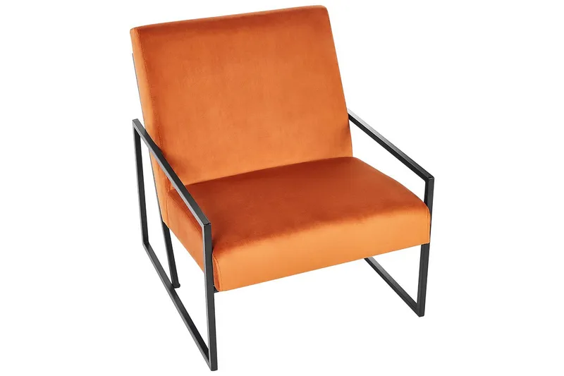 Nojatuoli Delary - Oranssi, musta - Huonekalut - Tuoli & nojatuoli - Nojatuoli & lepotuoli