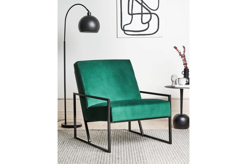 Nojatuoli Delary - Vihreä, musta - Huonekalut - Tuoli & nojatuoli - Nojatuoli & lepotuoli