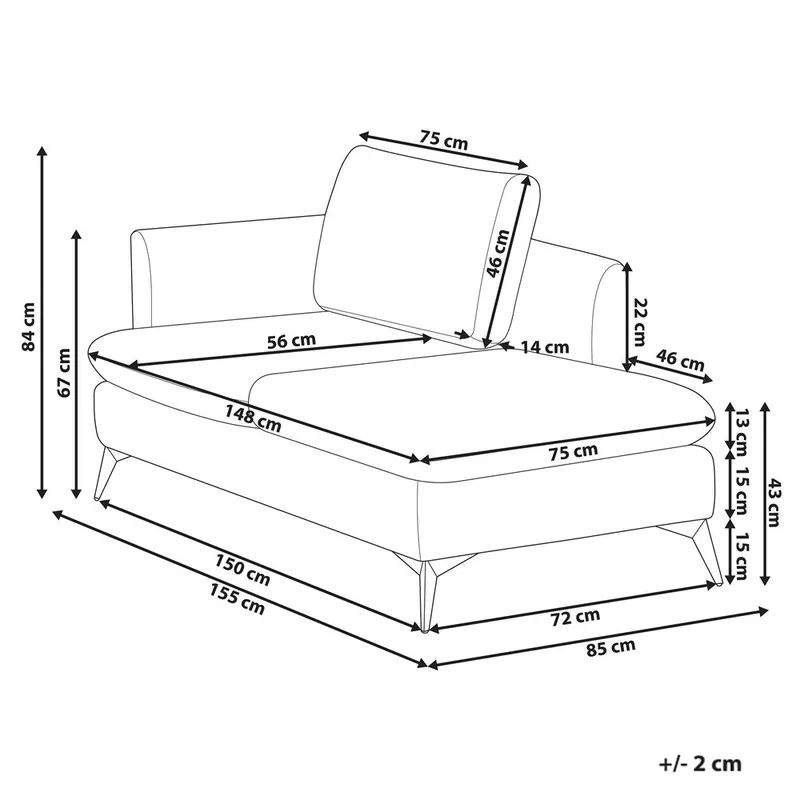 Divaani Sievoz - Vaaleanbeige, musta/Vasemmanpuoleinen - Huonekalut - Tuoli & nojatuoli - Nojatuoli & lepotuoli - Makuutuoli & divaanituoli