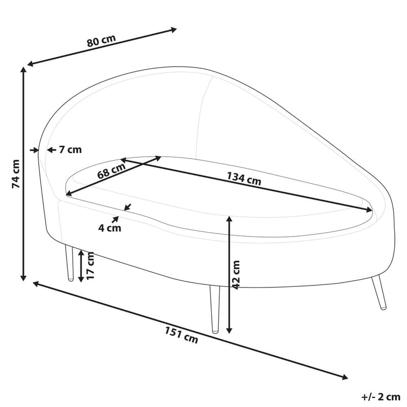 Divaani Valreas - Beige, musta/Vasenkätinen - Huonekalut - Tuoli & nojatuoli - Nojatuoli & lepotuoli - Makuutuoli & divaanituoli