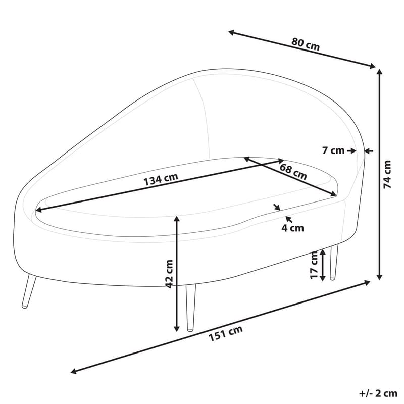 Divaani Valreas - Oranssi, musta/Oikeakätinen - Huonekalut - Tuoli & nojatuoli - Nojatuoli & lepotuoli - Makuutuoli & divaanituoli