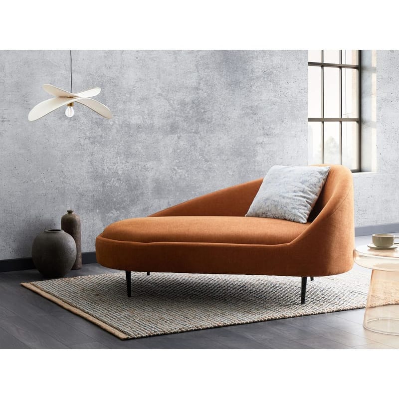 Divaani Valreas - Oranssi, musta/Oikeakätinen - Huonekalut - Tuoli & nojatuoli - Nojatuoli & lepotuoli - Makuutuoli & divaanituoli