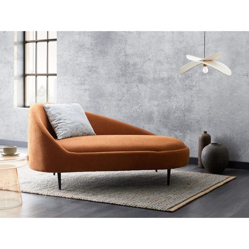 Divaani Valreas - Oranssi, musta/Vasenkätinen - Huonekalut - Tuoli & nojatuoli - Nojatuoli & lepotuoli - Makuutuoli & divaanituoli