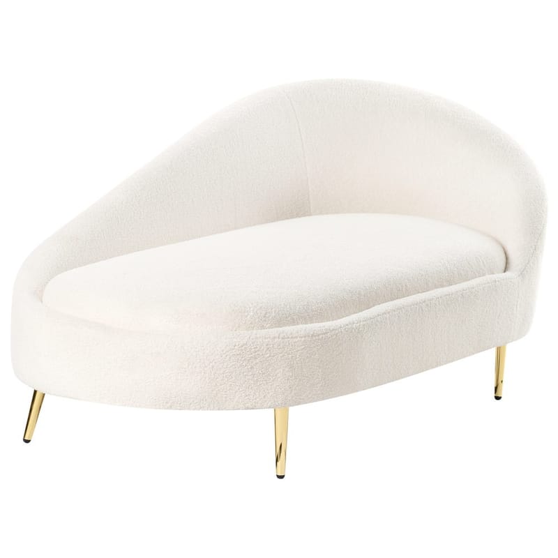 Divaani Valreas - Valkoinen, kulta/Oikeakätinen - Huonekalut - Tuoli & nojatuoli - Nojatuoli & lepotuoli - Makuutuoli & divaanituoli