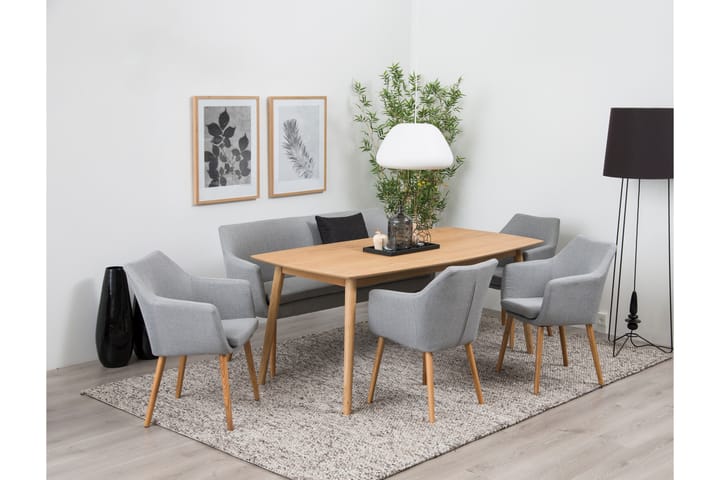 Nojatuoli Esenurt - Harmaa/Harmaa - Ruokapöydän tuolit - Meikkituoli - Käsinojallinen tuoli