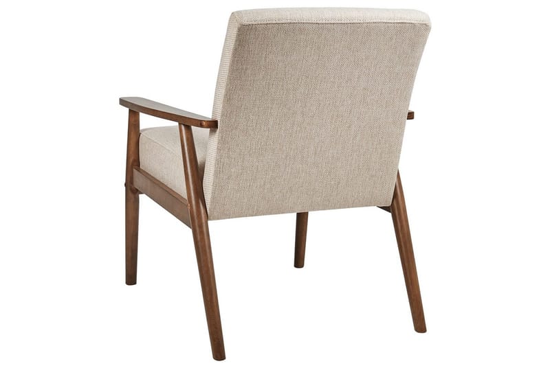 Nojatuoli Esrum Beige/tumma puu, Polyesteri - Beige/tumma puu, Polyesteri - Huonekalut - Tuoli & nojatuoli - Nojatuoli & lepotuoli
