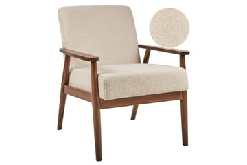 Nojatuoli Esrum Beige/tumma puu, Bouclé
