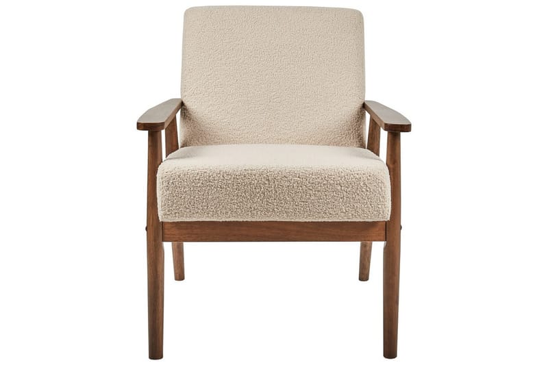Nojatuoli Esrum Beige/tumma puu, Bouclé - Beige/tumma puu, Bouclé - Huonekalut - Tuoli & nojatuoli - Nojatuoli & lepotuoli