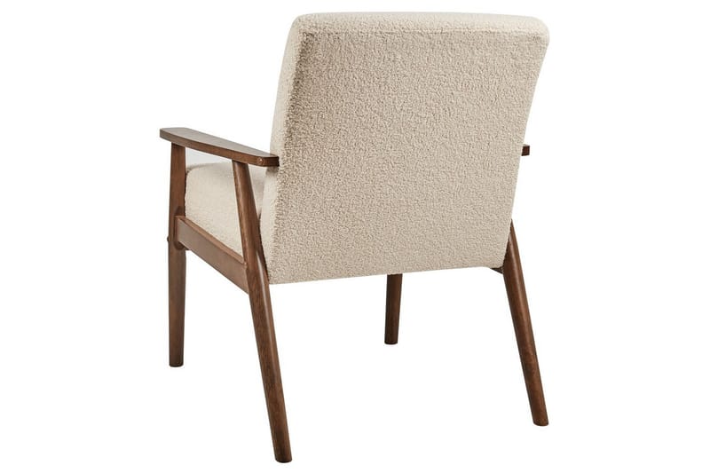 Nojatuoli Esrum Beige/tumma puu, Bouclé - Beige/tumma puu, Bouclé - Huonekalut - Tuoli & nojatuoli - Nojatuoli & lepotuoli