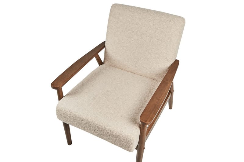 Nojatuoli Esrum Beige/tumma puu, Bouclé - Beige/tumma puu, Bouclé - Huonekalut - Tuoli & nojatuoli - Nojatuoli & lepotuoli