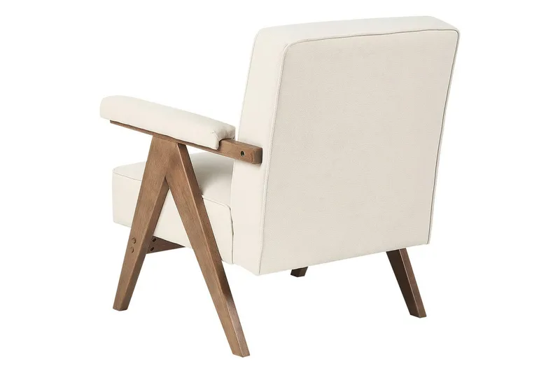 Nojatuoli Evje - Beige, tumma puu - Huonekalut - Tuoli & nojatuoli - Nojatuoli & lepotuoli