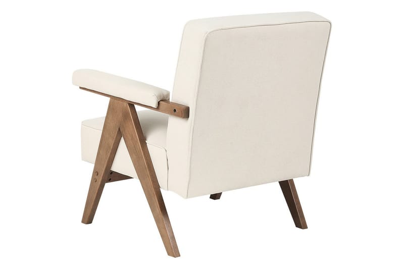 Nojatuoli Evje - Beige, tumma puu - Huonekalut - Tuoli & nojatuoli - Nojatuoli & lepotuoli