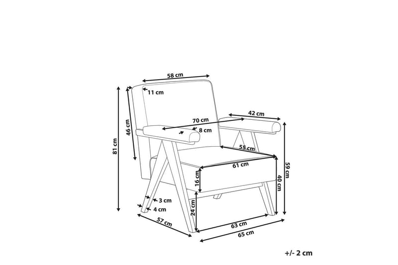 Nojatuoli Evje - Beige, tumma puu - Huonekalut - Tuoli & nojatuoli - Nojatuoli & lepotuoli