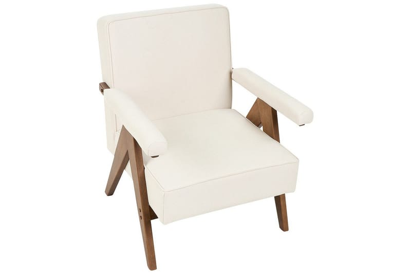 Nojatuoli Evje - Beige, tumma puu - Huonekalut - Tuoli & nojatuoli - Nojatuoli & lepotuoli