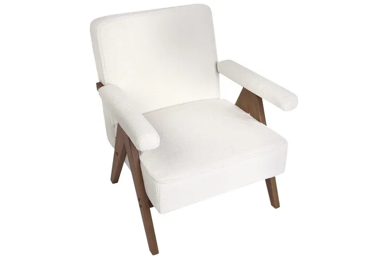 Nojatuoli Evje - Valkoinen, tumma puu - Huonekalut - Tuoli & nojatuoli - Nojatuoli & lepotuoli