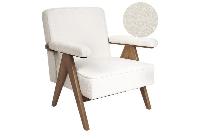 Nojatuoli Evje - Valkoinen, tumma puu - Huonekalut - Tuoli & nojatuoli - Nojatuoli & lepotuoli