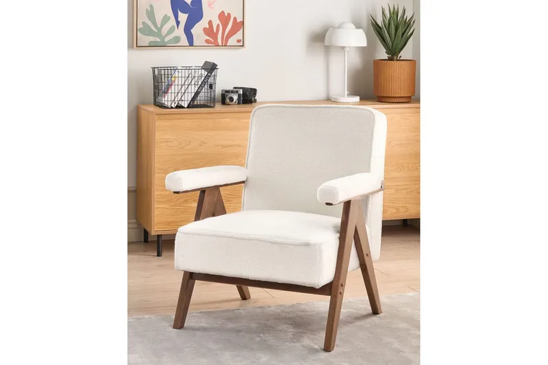 Nojatuoli Evje - Valkoinen, tumma puu - Huonekalut - Tuoli & nojatuoli - Nojatuoli & lepotuoli