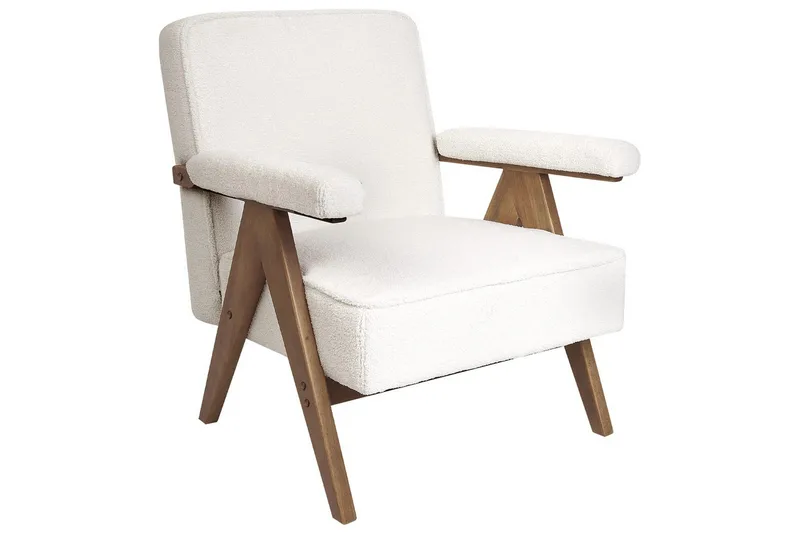 Nojatuoli Evje - Valkoinen, tumma puu - Huonekalut - Tuoli & nojatuoli - Nojatuoli & lepotuoli