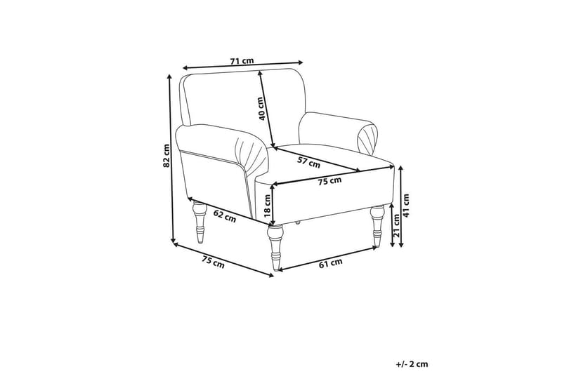 Nojatuoli Fredros - Taupe, vaalea puu - Huonekalut - Tuoli & nojatuoli - Nojatuoli & lepotuoli