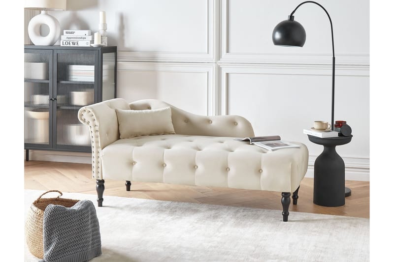 Frostorp Lepotuoli 152 cm - Beige/Musta - Huonekalut - Tuoli & nojatuoli - Nojatuoli & lepotuoli - Makuutuoli & divaanituoli