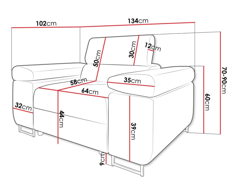 Gabina-nojatuoli - musta - Huonekalut - Tuoli & nojatuoli - Nojatuoli & lepotuoli