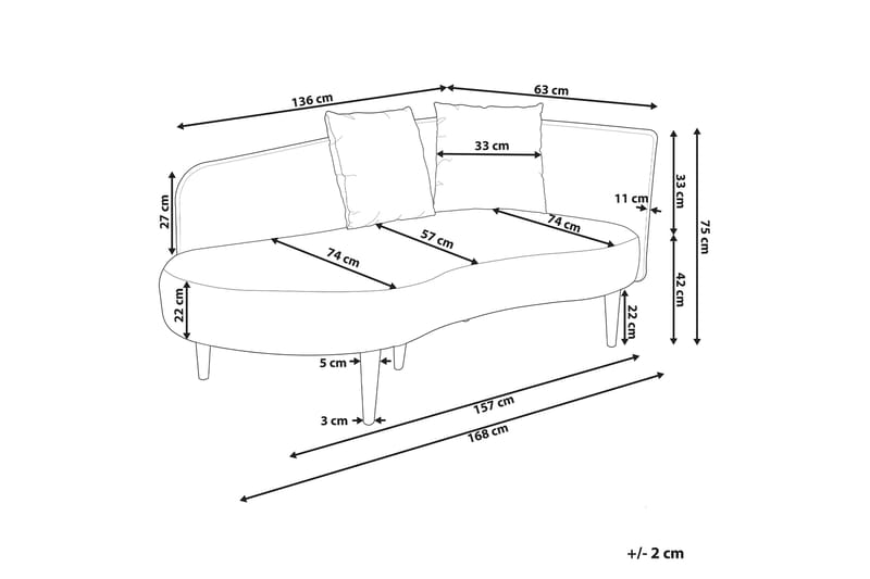 Gabriell Lepotuoli 168 cm Oikealta - Beige - Huonekalut - Tuoli & nojatuoli - Nojatuoli & lepotuoli - Makuutuoli & divaanituoli