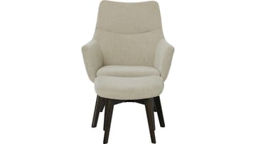 Halren nojatuoli ja jalkarahi kankaalla - Beige - Huonekalut - Tuoli & nojatuoli - Nojatuoli & lepotuoli