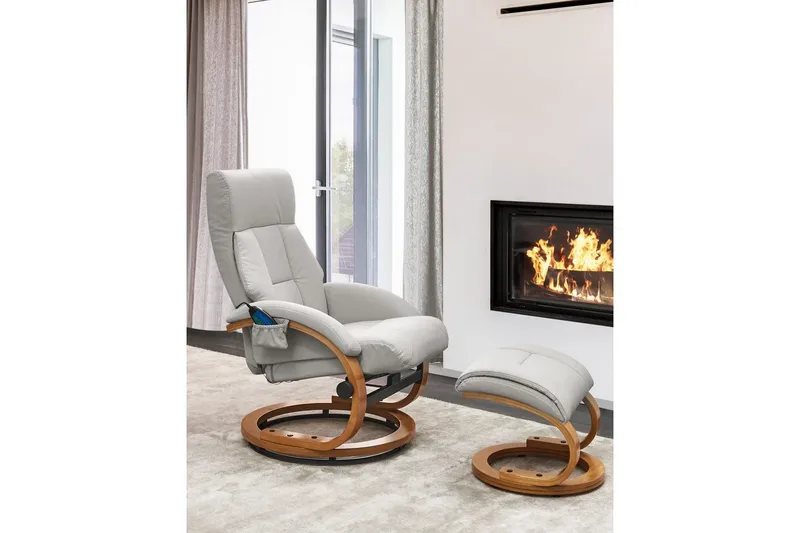 Hierontatuoli Force - Harmaa, vaalea puu - Huonekalut - Tuoli & nojatuoli - Nojatuoli & lepotuoli - Hierontatuolit