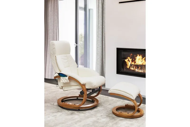 Hierontatuoli Force - Valkoinen, vaalea puu - Huonekalut - Tuoli & nojatuoli - Nojatuoli & lepotuoli - Hierontatuolit