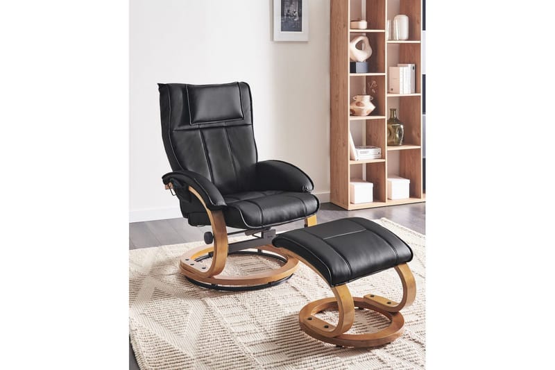 Hierontatuoli Majestic - Musta, vaalea puu - Huonekalut - Tuoli & nojatuoli - Nojatuoli & lepotuoli - Hierontatuolit