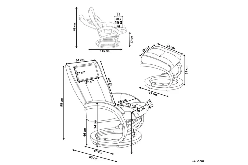 Hierontatuoli Majestic - Ruskea, vaalea puu - Huonekalut - Tuoli & nojatuoli - Nojatuoli & lepotuoli - Hierontatuolit