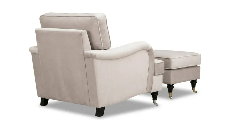 Howard Classic -sohvaryhmä, nojatuoli ja rahi sametissa - Beige - Huonekalut - Tuoli & nojatuoli - Nojatuoli & lepotuoli - Howard-nojatuolit
