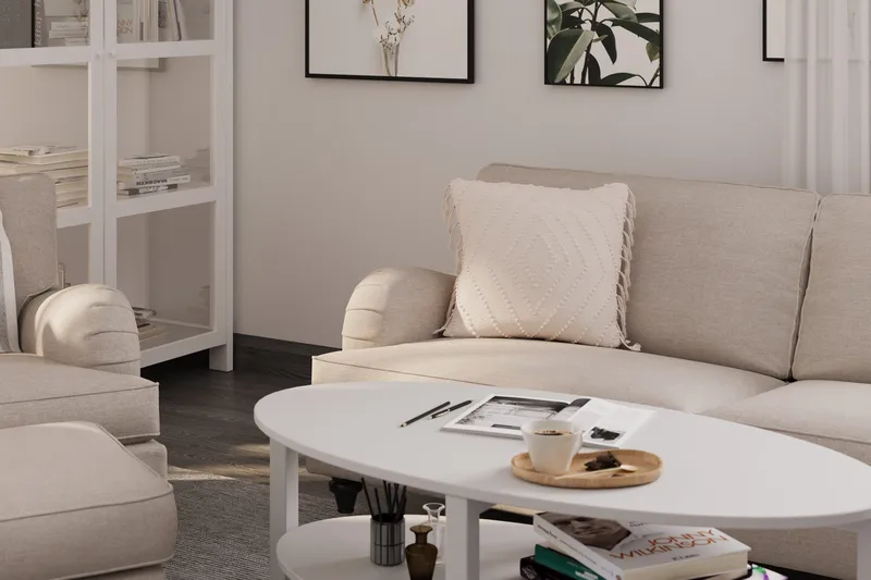 Nojatuoli + jalkarahi Oxford Classic - Beige - Huonekalut - Tuoli & nojatuoli - Nojatuoli & lepotuoli - Howard-nojatuolit