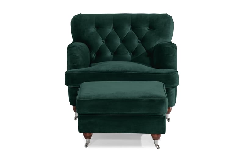 Nojatuoli jalkarahilla New Castle - Tummanvihreä - Huonekalut - Tuoli & nojatuoli - Nojatuoli & lepotuoli - Howard-nojatuolit