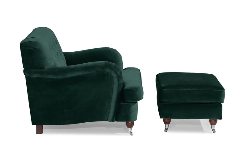 Nojatuoli jalkarahilla New Castle - Tummanvihreä - Huonekalut - Tuoli & nojatuoli - Nojatuoli & lepotuoli - Howard-nojatuolit